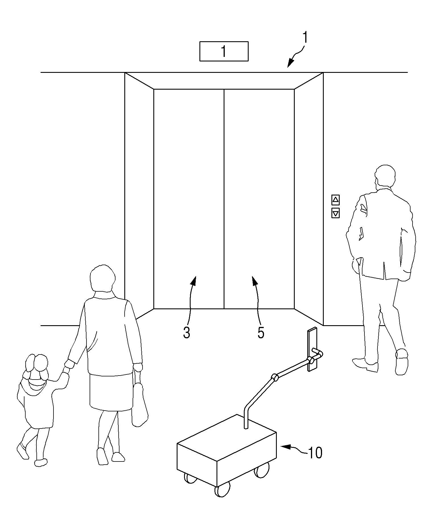 엘리베이터 문 제어를 위한 로봇 및 방법